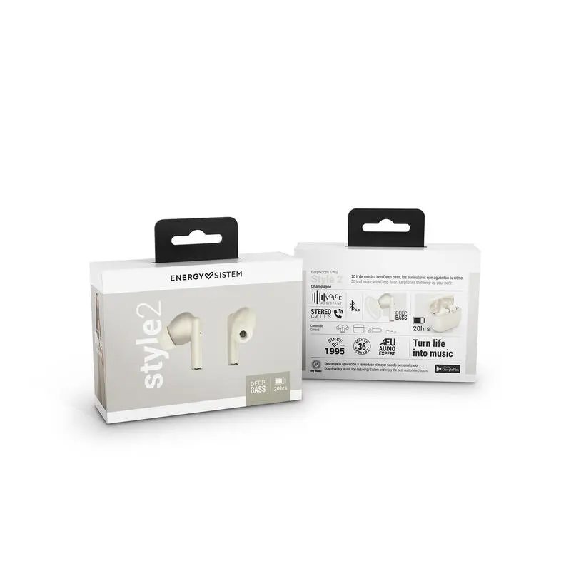 Auriculares Deportivos Energy Sistem True Wireless Style 2 Champagne 5 Auriculares Deportivos Energy Sistem True Wireless Style 2 Champagne - Imagen 3