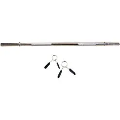 OZIO FITNESS Barra Maciza Cromada, Con Juego De Fijación De Cierre De Muelle. Diámetro : 30mm