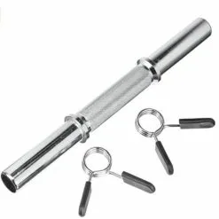 OZIO FITNESS Barra Mancuerna De 36 Cm Y 30 Mm De Diámetro Con 2 Cierres De Pesas