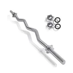 Barra Olímpica Curl 150cm De 25mm Fitness Tech 2 Seguros Tuerca