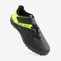 Kipsta BOTAS DE FÚTBOL NIÑO CON TIRA ADHERENTE 100 EASY TURF TF NEGRO Y AMARILLO -Running comercio botas de futbol nio con tira adherente 100 easy turf tf negro y amarillo 3