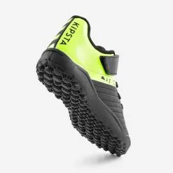 Kipsta BOTAS DE FÚTBOL NIÑO CON TIRA ADHERENTE 100 EASY TURF TF NEGRO Y AMARILLO -Running comercio botas de futbol nio con tira adherente 100 easy turf tf negro y amarillo 4
