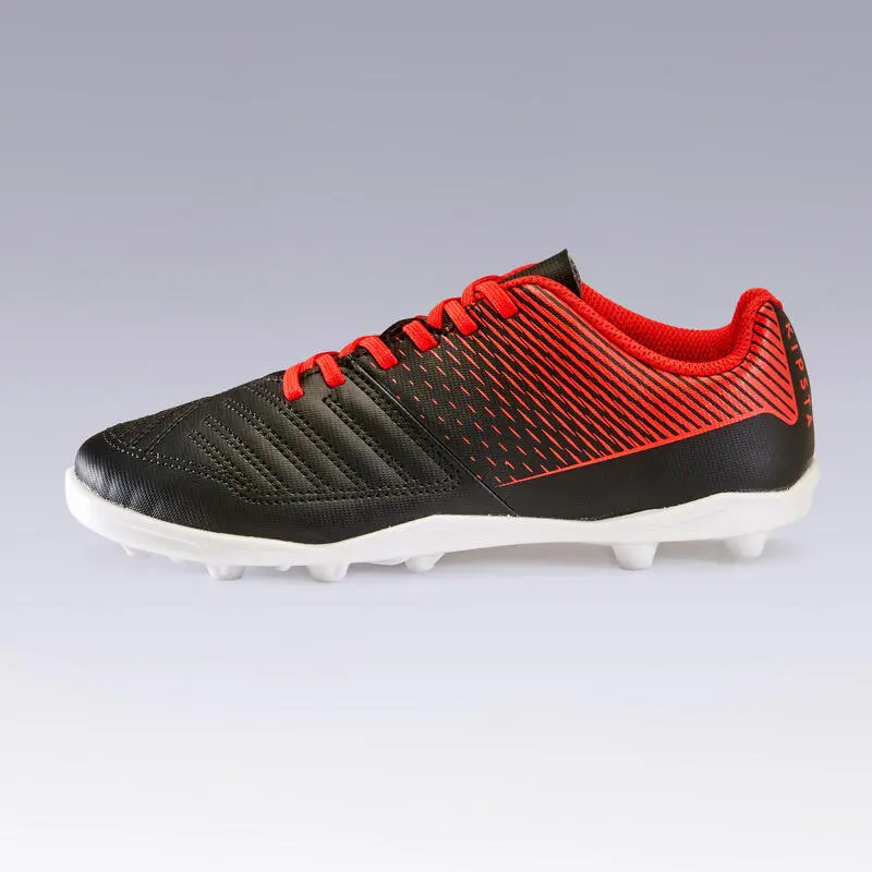 Botas De Fútbol Niños Kipsta Agility 100 FG Negro Rojo 6 Botas De Fútbol Niños Kipsta Agility 100 FG Negro Rojo - Imagen 4