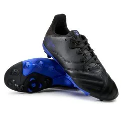 Kipsta Botas De Fútbol Terrenos Secos VIRALTO II PIEL MG Niños Negro Azul -Running comercio botas de futbol terrenos secos viralto ii piel mg nios negro azul 2