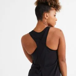 Domyos Camiseta Crosstraining Musculación Sin Mangas Tirantes Mujer Negro -Running comercio camiseta crosstraining musculacion sin mangas tirantes mujer negro 2