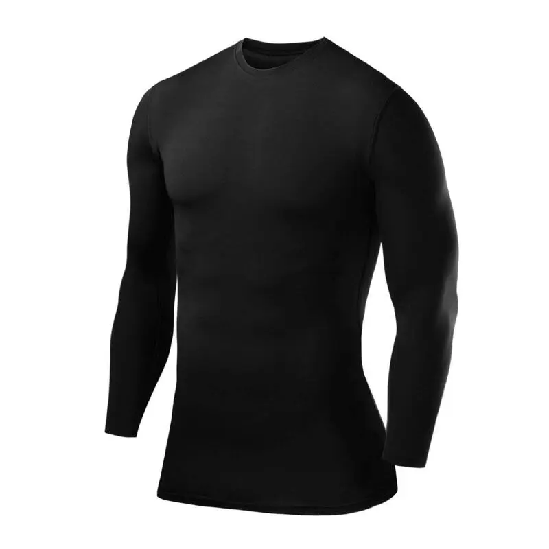 POWERLAYER Camiseta De Compresion Manga Larga Con Cuello Redondo Para Hombre 3 POWERLAYER Camiseta De Compresion Manga Larga Con Cuello Redondo Para Hombre