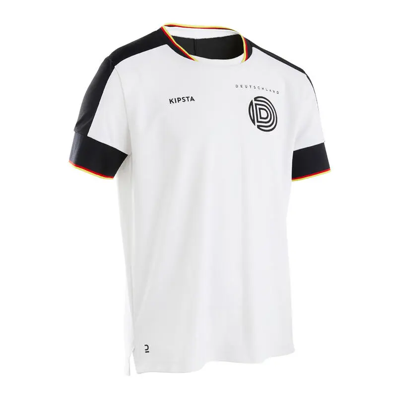 Camiseta De Fútbol Alemania Niños Kipsta F500 2022 Blanca 3 Camiseta De Fútbol Alemania Niños Kipsta F500 2022 Blanca