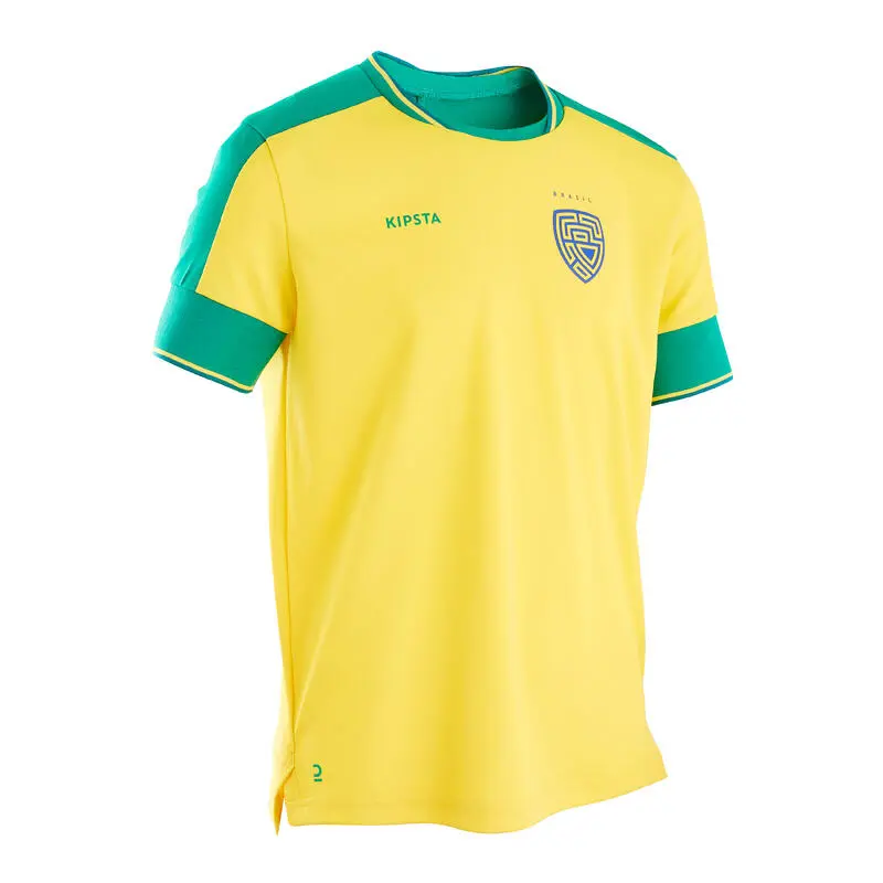 Camiseta De Fútbol Brasil Niños Kipsta F500 2022 3 Camiseta De Fútbol Brasil Niños Kipsta F500 2022