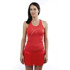 Camiseta De Padel Sin Mangas Drop Shot Caima Mujer 2023 Rojo