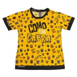 CAMISETA DE RUNNING #COMOUNACABRA Para HOMBRE - KAMUABU Amarilla 110grs