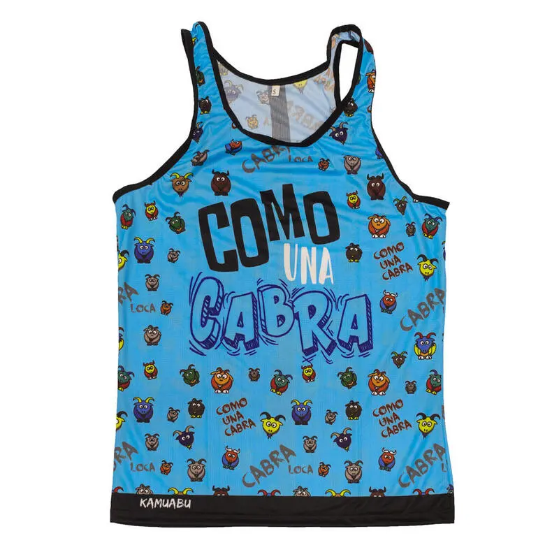 CAMISETA DE RUNNING #COMOUNACABRA Para HOMBRE - KAMUABU Azul De Tirantes 3 CAMISETA DE RUNNING #COMOUNACABRA Para HOMBRE - KAMUABU Azul De Tirantes