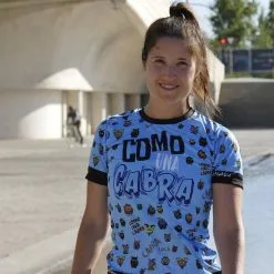 CAMISETA DE RUNNING #COMOUNACABRA Para MUJER - KAMUABU Color AZUL 110grs -Running comercio camiseta de running comounacabra para mujer kamuabu color azul 110grs 3