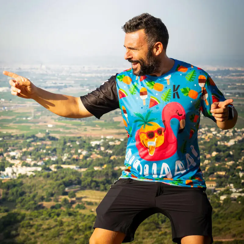 CAMISETA DE RUNNING #PINEAPPLE Para HOMBRE - KAMUABU Color AZUL 90grs 6 CAMISETA DE RUNNING #PINEAPPLE Para HOMBRE - KAMUABU Color AZUL 90grs - Imagen 4