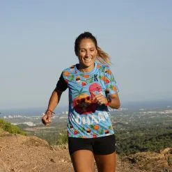 CAMISETA DE RUNNING #PINEAPPLE Para MUJER - KAMUABU Color AZUL 90grs -Running comercio camiseta de running pineapple para mujer kamuabu color azul 90grs 3