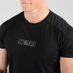Camiseta Manga Corta Hombre Musculación Domyos Chest Day Negra -Running comercio camiseta manga corta hombre musculacion domyos chest day negra 2