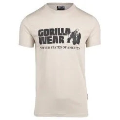 Camiseta Musculación Manga Corta Hombre GORILLA WEAR Classic Beige -Running comercio camiseta musculacion manga corta hombre gorilla wear classic beige 4