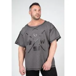 Camiseta Musculación Manga Corta Hombre GORILLA WEAR Sheldon Negro -Running comercio camiseta musculacion manga corta hombre gorilla wear sheldon gris