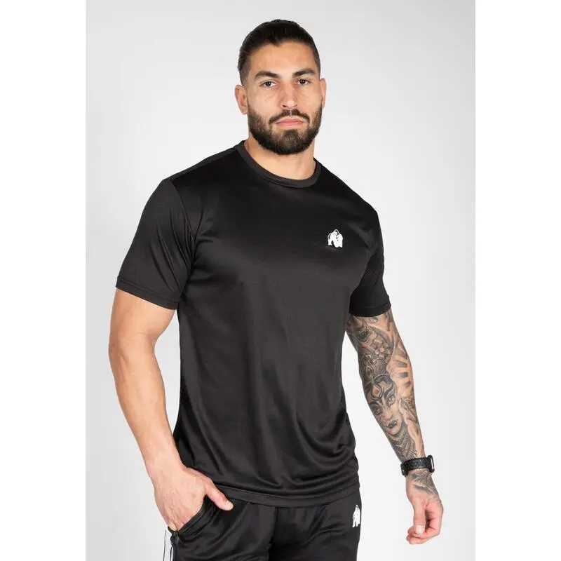 Camiseta Musculación Manga Corta Poliéster Hombre GORILLA WEAR Fargo Negro 3 Camiseta Musculación Manga Corta Poliéster Hombre GORILLA WEAR Fargo Negro