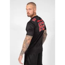 Camiseta Musculación Manga Corta Poliéster Hombre GORILLA WEAR Fresno Negro Rojo -Running comercio camiseta musculacion manga corta poliester hombre gorilla wear fresno negro rojo 1