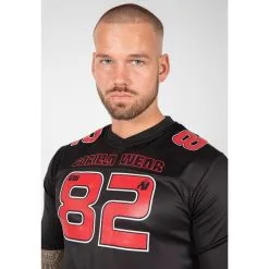 Camiseta Musculación Manga Corta Poliéster Hombre GORILLA WEAR Fresno Negro Rojo -Running comercio camiseta musculacion manga corta poliester hombre gorilla wear fresno negro rojo 4