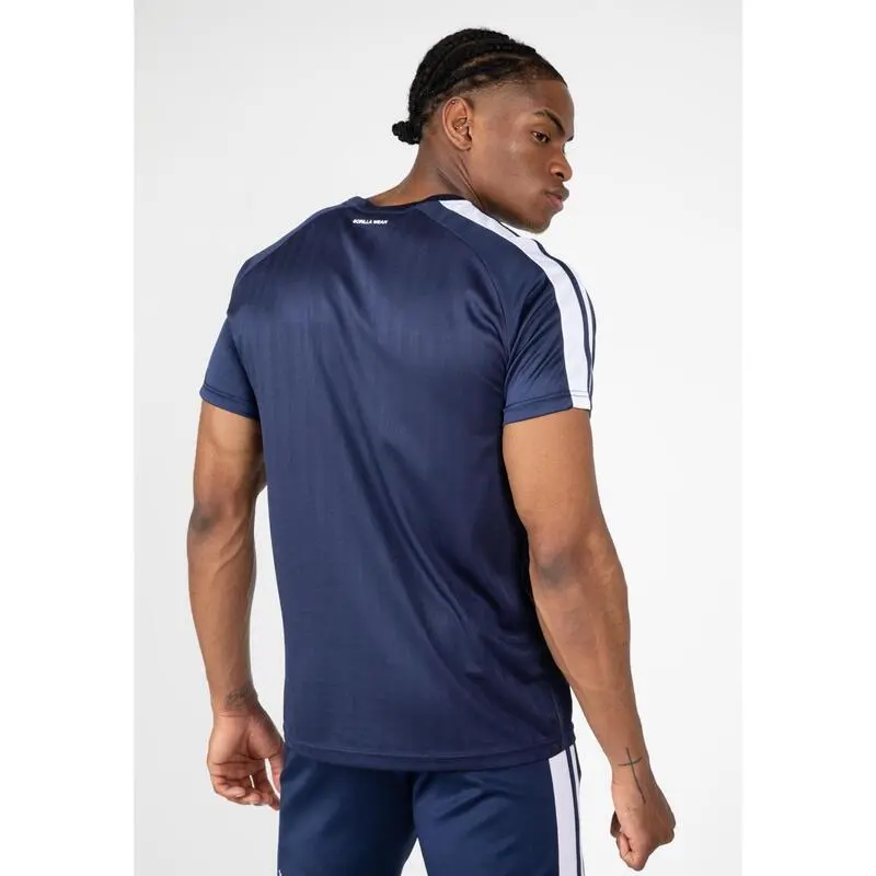 Camiseta Musculación Manga Corta Poliéster Hombre GORILLA WEAR Stratford Azul 4 Camiseta Musculación Manga Corta Poliéster Hombre GORILLA WEAR Stratford Azul - Imagen 2