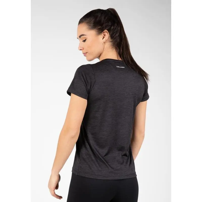 Camiseta Musculación Manga Corta Poliéster Mujer GORILLA WEAR Elmira Negro 4 Camiseta Musculación Manga Corta Poliéster Mujer GORILLA WEAR Elmira Negro - Imagen 2