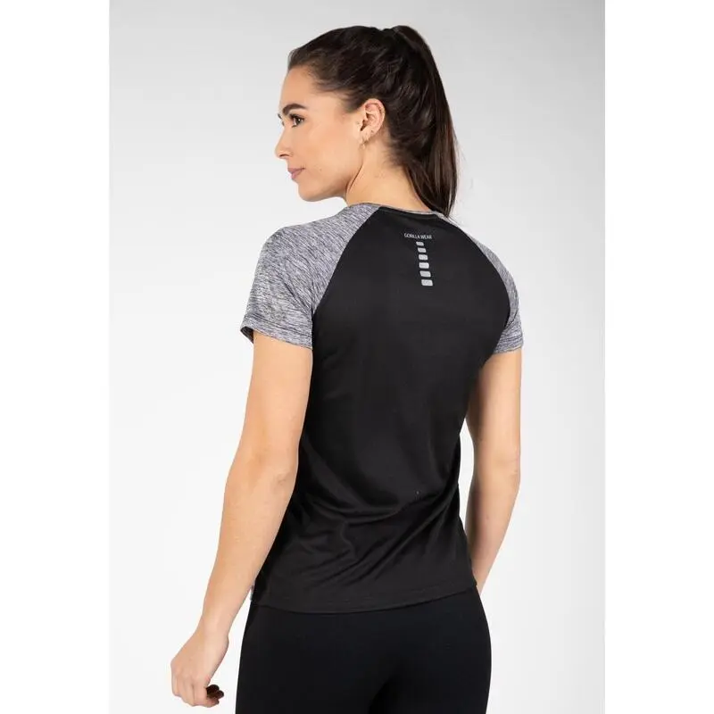 Camiseta Musculación Manga Corta Poliéster Mujer GORILLA WEAR Monetta Gris 4 Camiseta Musculación Manga Corta Poliéster Mujer GORILLA WEAR Monetta Gris - Imagen 2