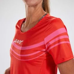 Camiseta Running Manga Corta Transpirable Mujer ZOOT LTD TEE Rojo -Running comercio camiseta running manga corta transpirable mujer zoot ltd tee rojo 3