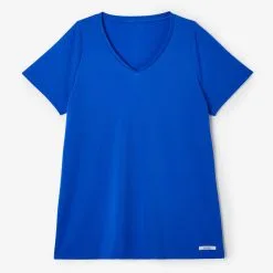 Kalenji Camiseta Running Manga Corta Transpirable Talla Grande Mujer Dry Azul -Running comercio camiseta running manga corta transpirable talla grande mujer dry azul 3