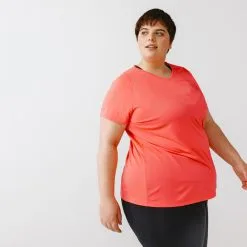 Kalenji Camiseta Running Manga Corta Transpirable Talla Grande Mujer Dry Azul -Running comercio camiseta running manga corta transpirable talla grande mujer dry rosa