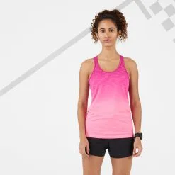 Camiseta Running Sin Mangas Sujetador Integrado Mujer Kiprun Care Rosa Degradado
