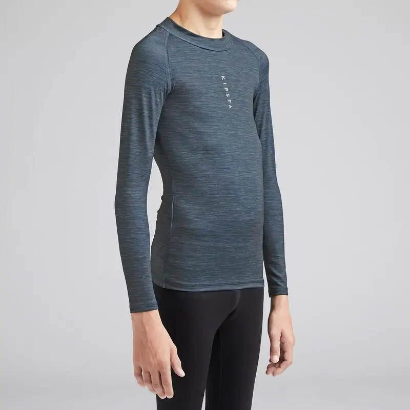 Camiseta Térmica De Fútbol Manga Larga Niño Kipsta Keepcomfort 100 Gris 4 Camiseta Térmica De Fútbol Manga Larga Niño Kipsta Keepcomfort 100 Gris - Imagen 2