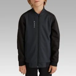 Chaqueta De Fútbol Con Cremallera Kipsta T100 Niños Negro -Running comercio chaqueta de futbol con cremallera kipsta t100 nios negro 1