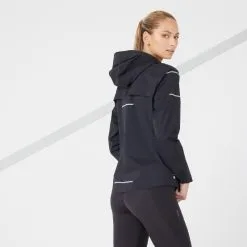 CHAQUETA DE RUNNING MUJER IMPERMEABLE CORTAVIENTO - KIPRUN RAIN+ NEGRO -Running comercio chaqueta de running mujer impermeable cortaviento kiprun rain negro 2