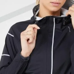CHAQUETA DE RUNNING MUJER IMPERMEABLE CORTAVIENTO - KIPRUN RAIN+ NEGRO -Running comercio chaqueta de running mujer impermeable cortaviento kiprun rain negro 4