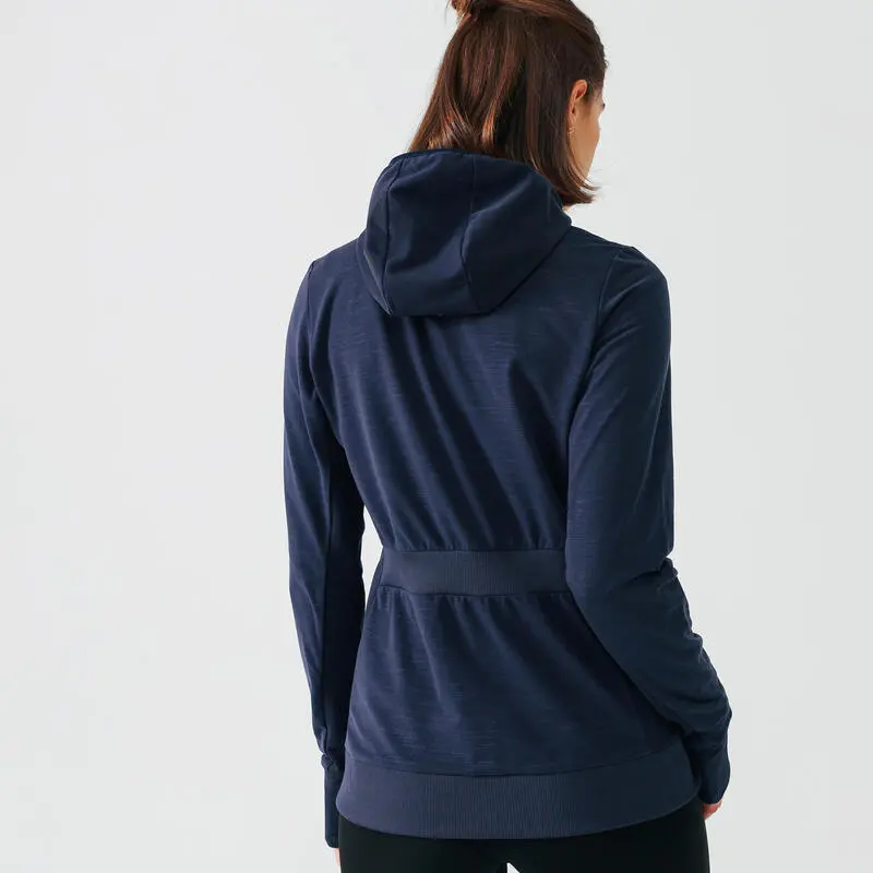 Kalenji Chaqueta Running Mujer Capucha Warm Azul Oscuro 4 Kalenji Chaqueta Running Mujer Capucha Warm Azul Oscuro - Imagen 2
