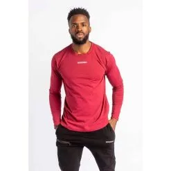 AESTHETIC WOLF Core Scoop Camisa De Manga Larga - Fitness - Hombre - Roja