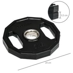 Juegoe 2 Discos De Pesas Olímpicas 5 Kg SPORTNOW 24x24x3,5 Cm Negro 7 Juegoe 2 Discos De Pesas Olímpicas 5 Kg SPORTNOW 24x24x3,5 Cm Negro -Running comercio juegoe 2 discos de pesas olimpicas 5 kg sportnow 24x24x35 cm negro 2