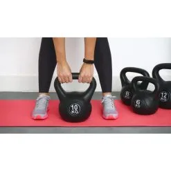 IVOL Kettlebell 12 Kg - Plástico - Para Uso Interior Y Exterior - Negro -Running comercio kettlebell 12 kg plastico para uso interior y exterior negro 2