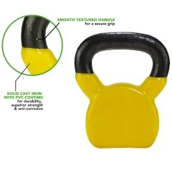 Tunturi Kettlebell - Vinilo - 6 Kg - Amarillo -Running comercio kettlebell vinilo 6 kg amarillo 1
