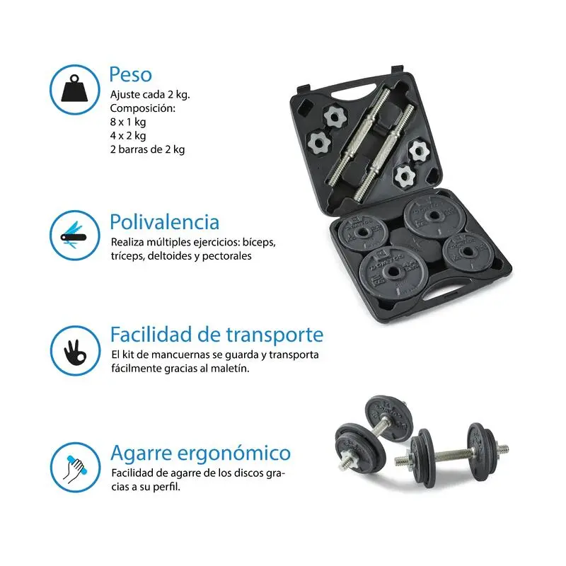 Kit Mancuernas 20 Kg Musculación Corength 3 Kit Mancuernas 20 Kg Musculación Corength