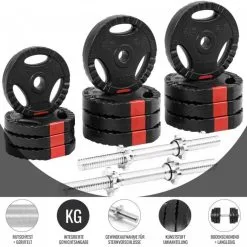 Kit Mancuernas Gorilla Sports Cromado/Negro 30Kg Diámetro 30/31 Mm -Running comercio kit mancuernas gorilla sports cromadonegro 30kg diametro 3031 mm 1