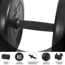 Kit Mancuernas Musculación Gyronetics Negro 30Kg Diámetro 25mm -Running comercio kit mancuernas musculacion gyronetics negro 30kg diametro 25mm 3