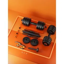 FED Kit Mancuernas V2 + Barra + Pesa Rusa , 40kg -Running comercio kit mancuernas v2 barra pesa rusa 40kg 1