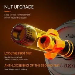 FED Kit Mancuernas V2 + Barra + Pesa Rusa , 40kg -Running comercio kit mancuernas v2 barra pesa rusa 40kg 4