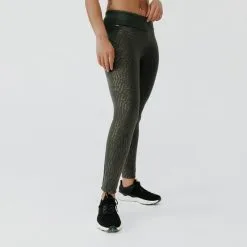 Kalenji Leggings Mallas Térmicas Running Mujer Negro -Running comercio leggings largos running calidos mujer warm caqui con motivos
