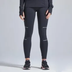 Leggings Mallas Running Largas Térmicas Mujer Kiprun Warm Negro