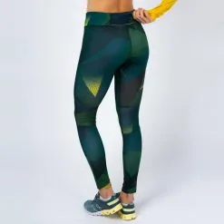 THE RUNNING REPUBLIC Leggings Running Largos De Poliéster Reciclado Para Mujer TRR Geo Verde -Running comercio leggings running largos de poliester reciclado para mujer trr geo verde 3