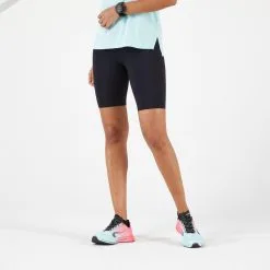 Mallas Short Mujer Cortas Running Kiprun Support Negro