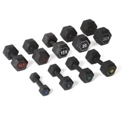 CORENGTH Mancuerna Musculación Crosstraining Hex Dumbbell Negro Hexagonal 17,5 kg -Running comercio mancuerna musculacion crosstraining hex dumbbell negro hexagonal 175 kg 4